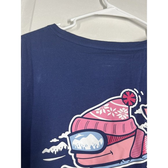 Vineyard Vines Snowboard Whale Long-Sleeve Pocket Tee Navy Blue Large‎ - Picture 7 of 11